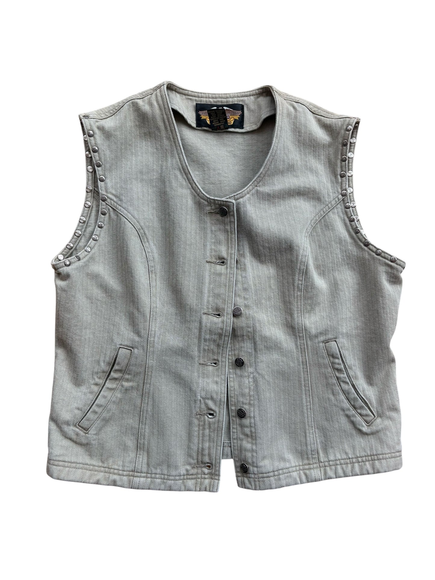 Y2K VINTAGE COTTON STUDDED VEST (L)