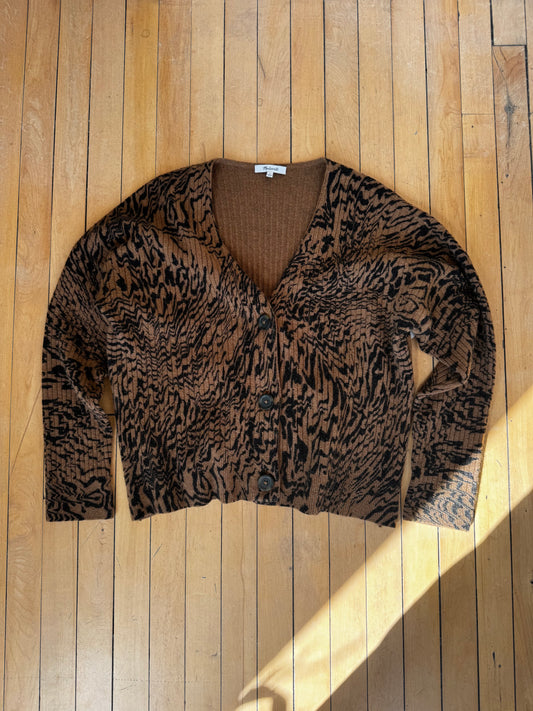 MADEWELL CAMERON RIBBED CARDIGAN (L) - MSRP $110