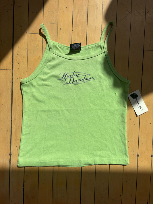 2000 Y2K VINTAGE HARLEY DAVIDSON LIME GREEN TANK (XL)