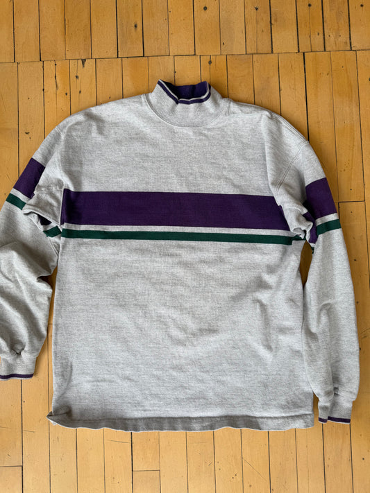 VINTAGE MADE IN USA LL BEAN COTTON HENLEY SWEATER (L)