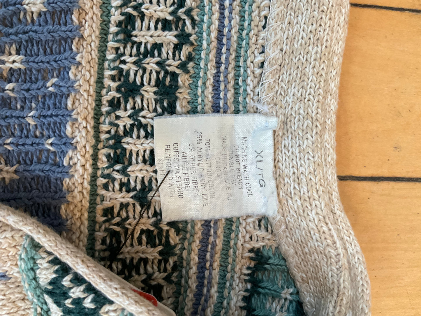 VINTAGE AOP GOLF PRINT COTTON BLEND CARDIGAN (XL)
