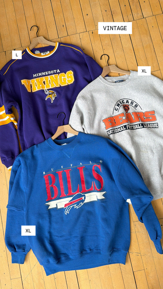 VINTAGE BUFFALO BILLS FULL FRONT CREW (XL)