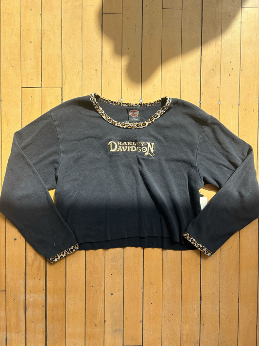 Y2K VINTAGE HARLEY DAVIDSON LEOPARD LS (XXL)