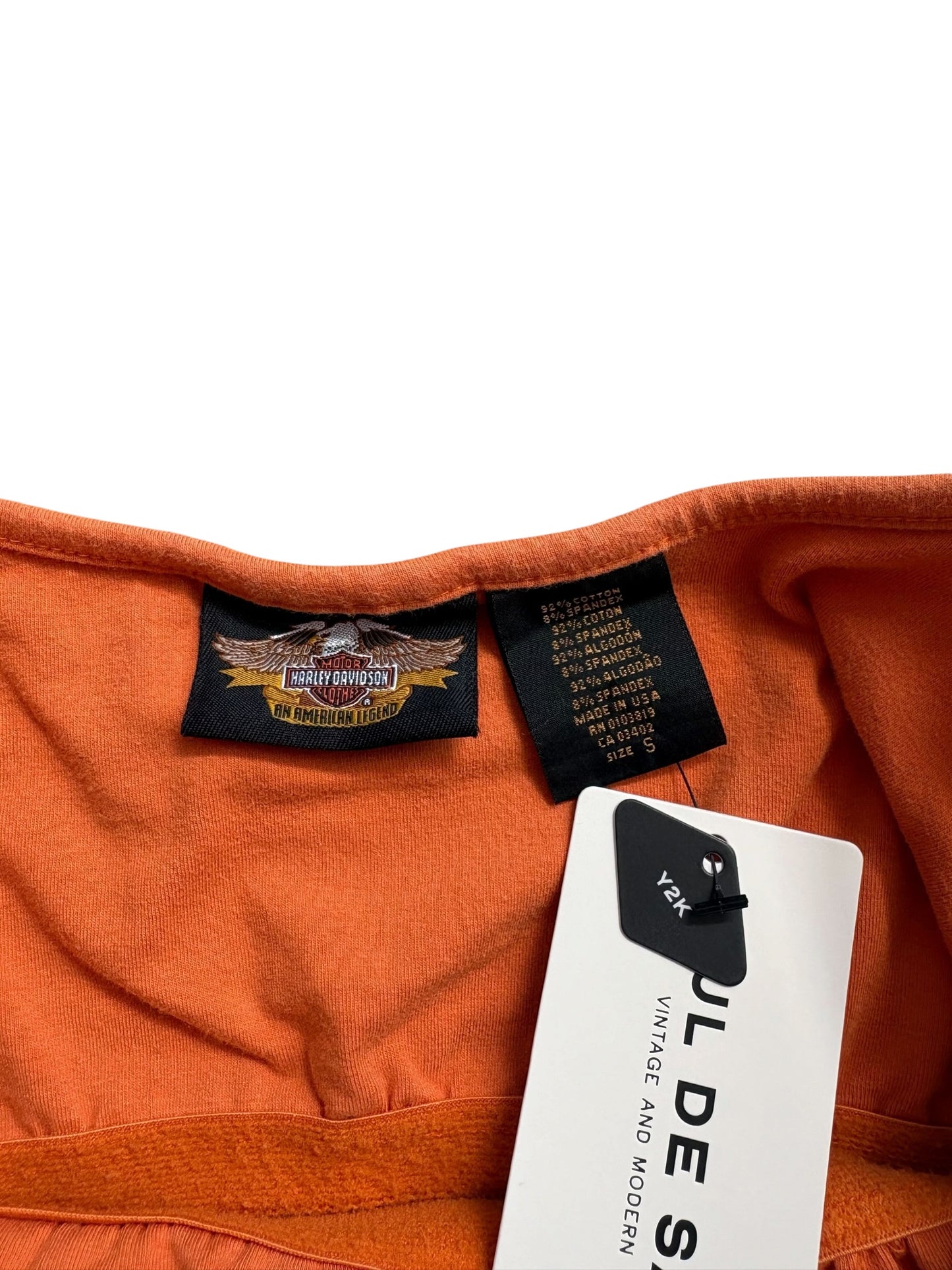 Y2K VINTAGE HD ORANGE RHINESTONE TANK (S)