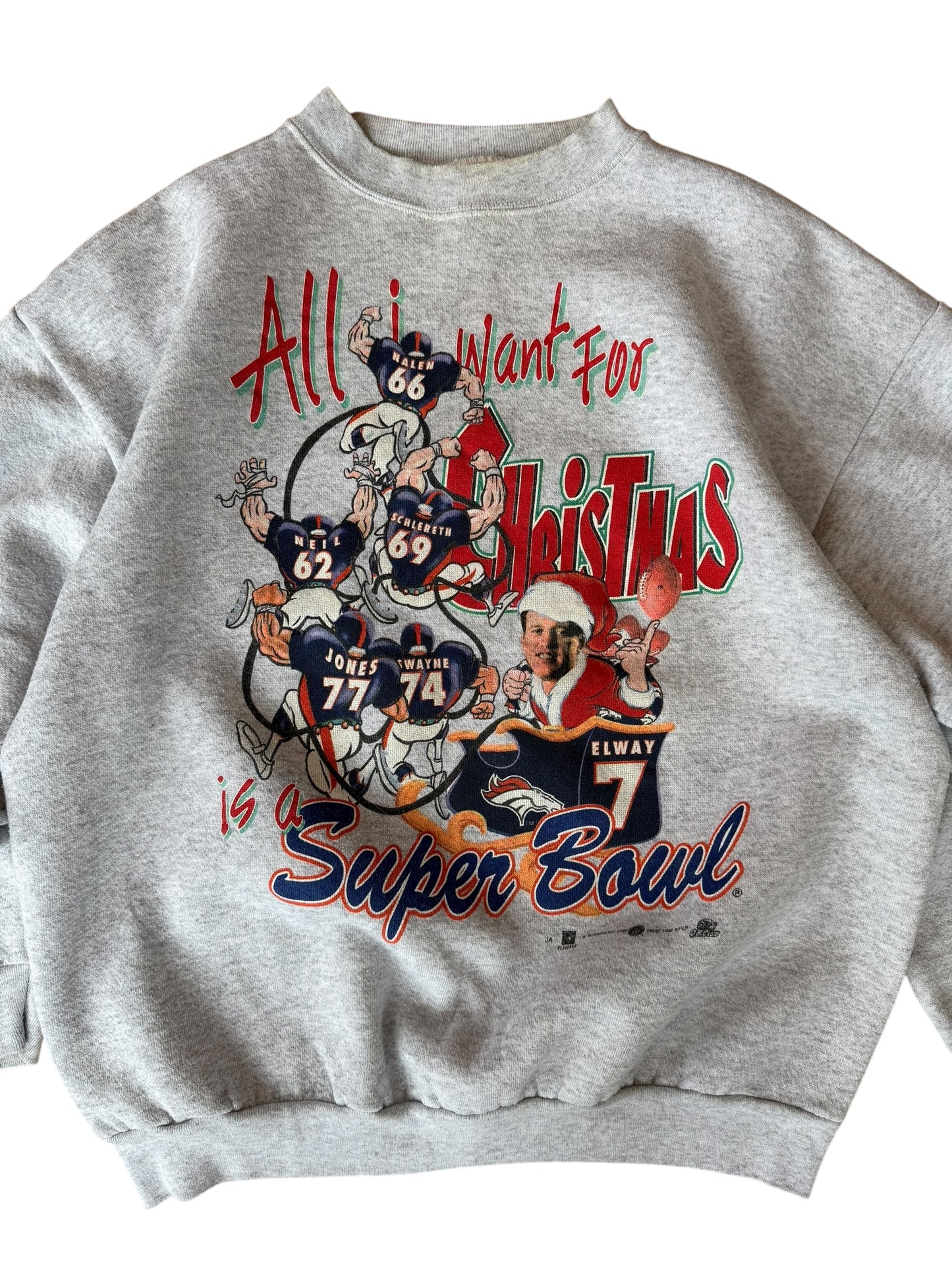 1996 VINTAGE CHRISTMAS BRONCOS CREW (L)