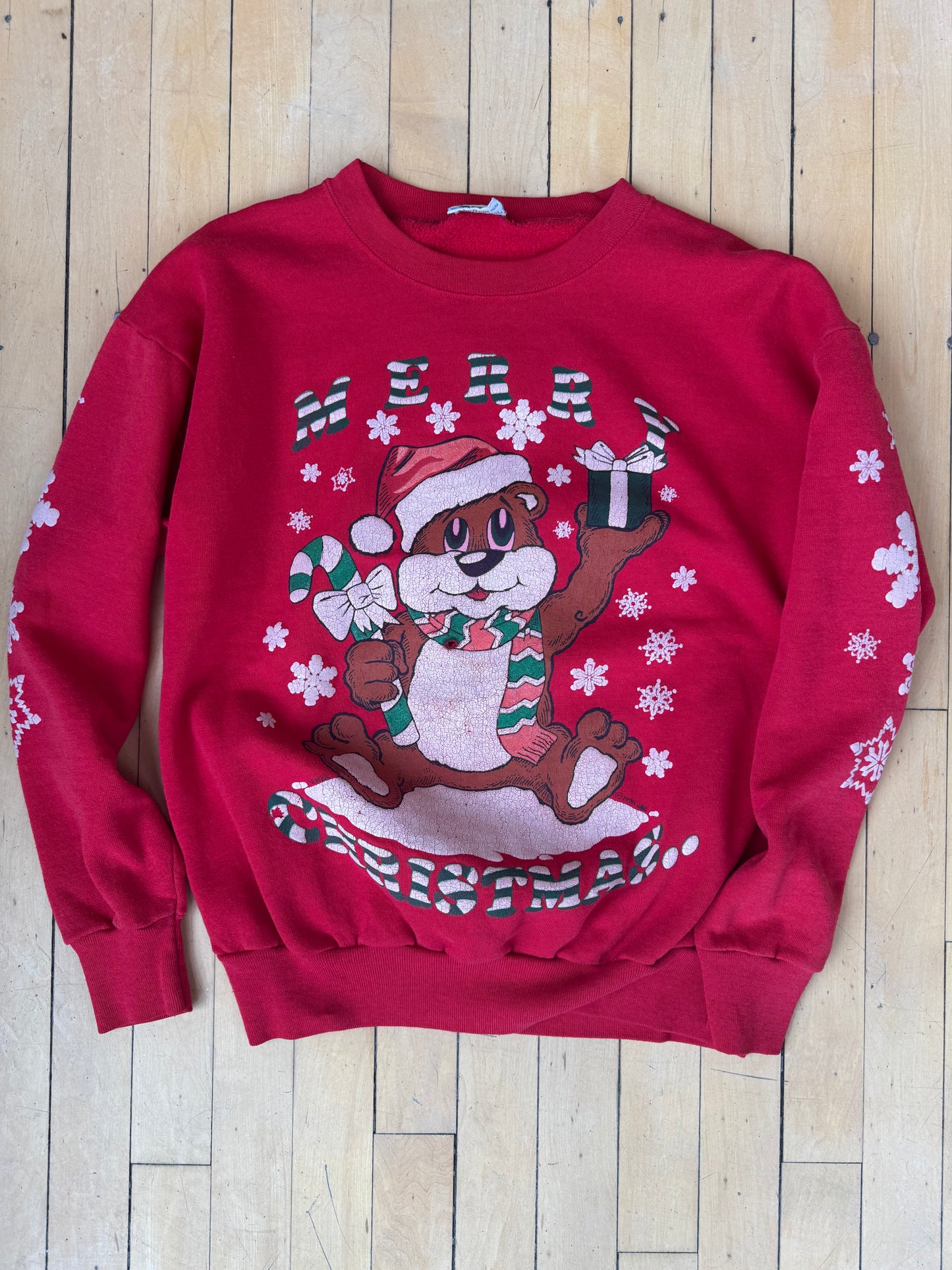 80'S/90'S VINTAGE CHRISTMAS BEAR CREW (XL)