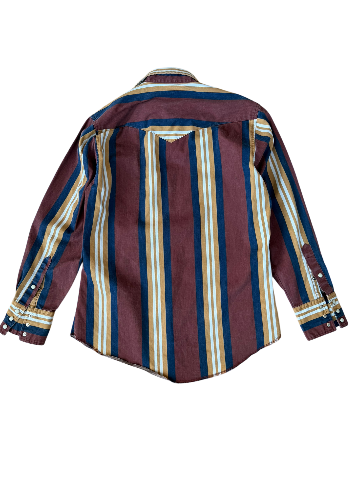VINTAGE WRANGLER PEARL SNAP YELLOW STRIPE (M/L)