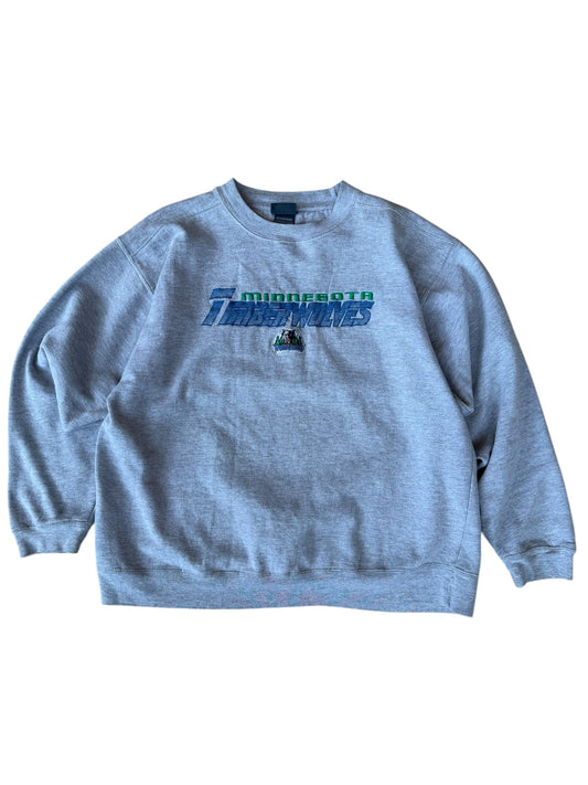 VINTAGE TIMBERWOLVES EMBROIDERED CREW (XL)