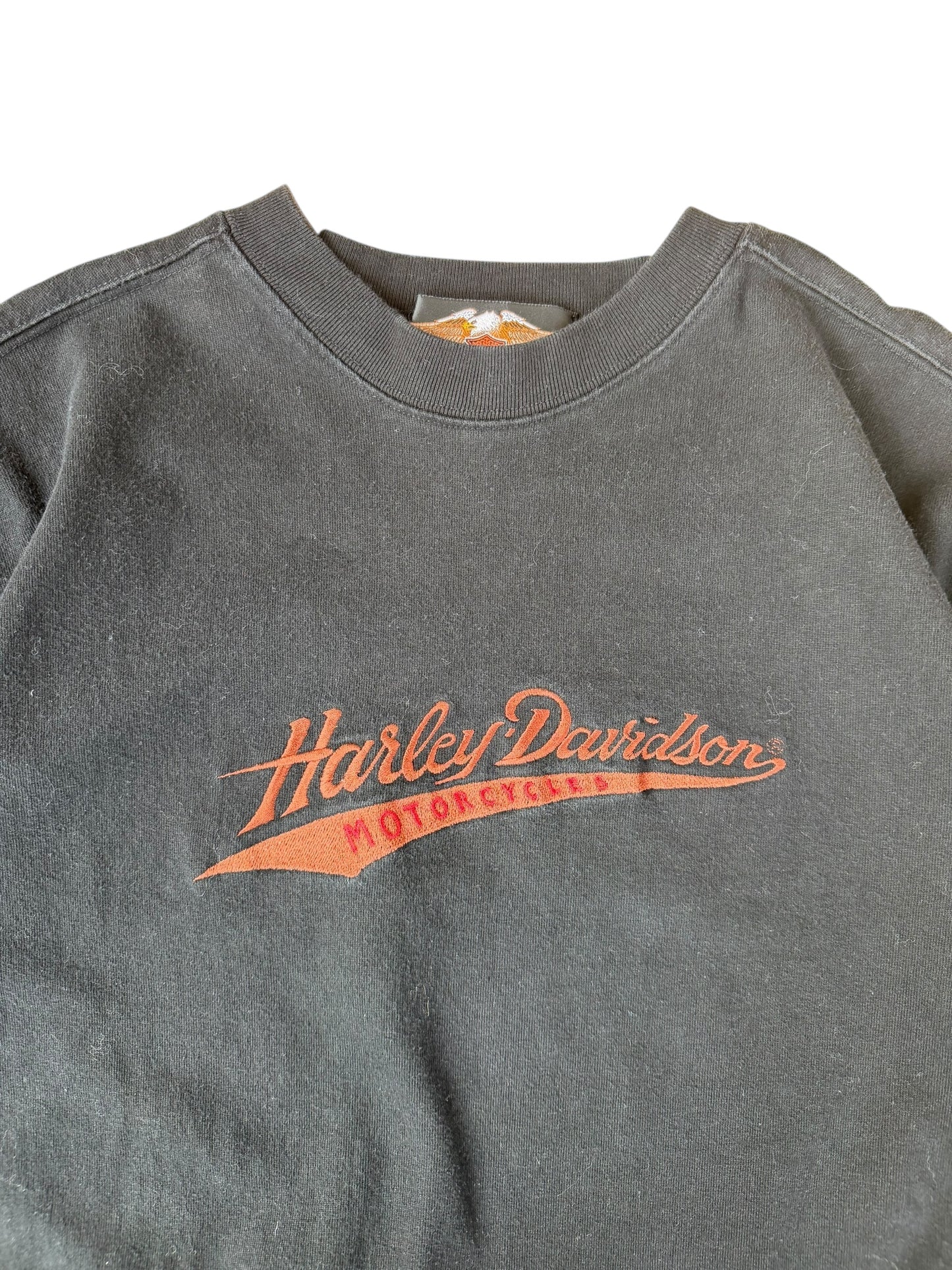 VINTAGE HARLEY DAVIDSON EMBROIDERED CREWNECK (L)