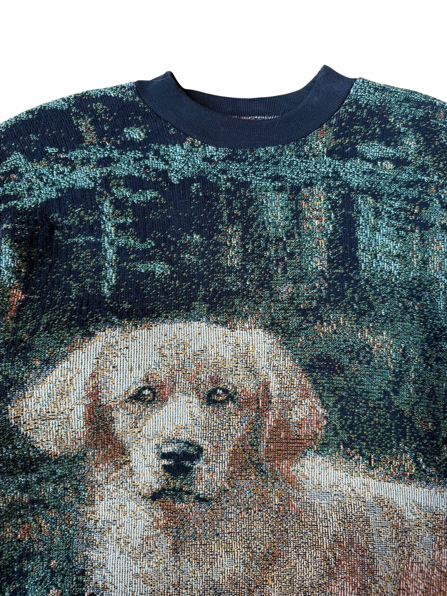 VINTAGE WOVEN LAB PUPPY CREWNECK (OS)