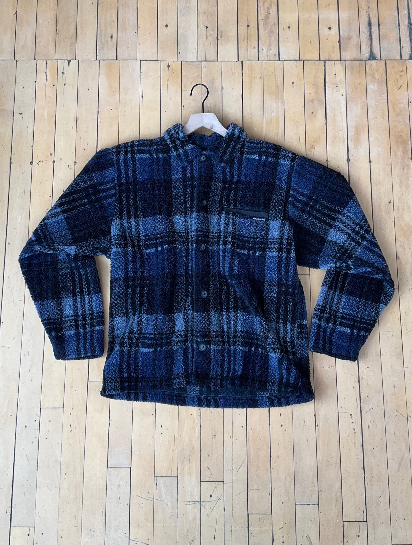 VINTAGE COLUMBIA BUTTON UP SHERPA (M)