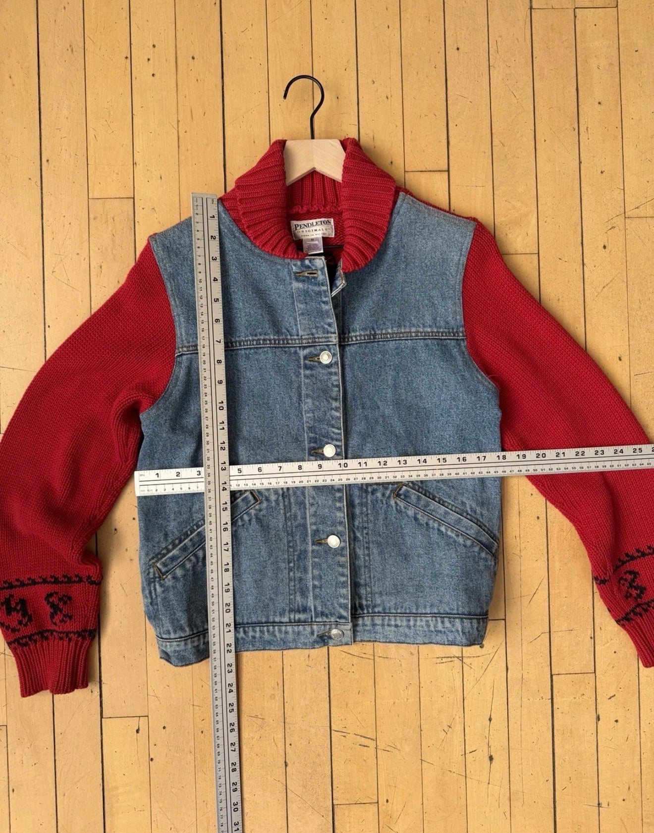 90'S VINTAGE PENDELTON DENIM AND BRONCO JACKET (M)