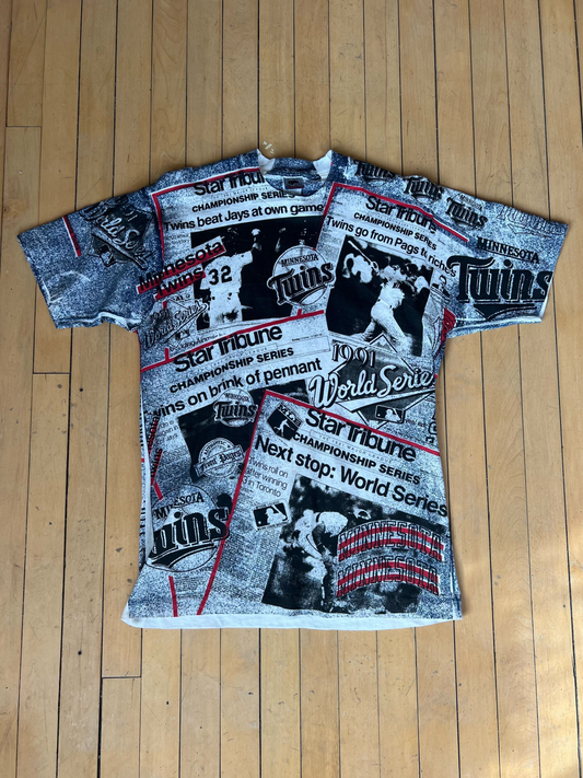 1991 VINTAGE TWINS HEADLINES TEE (L)
