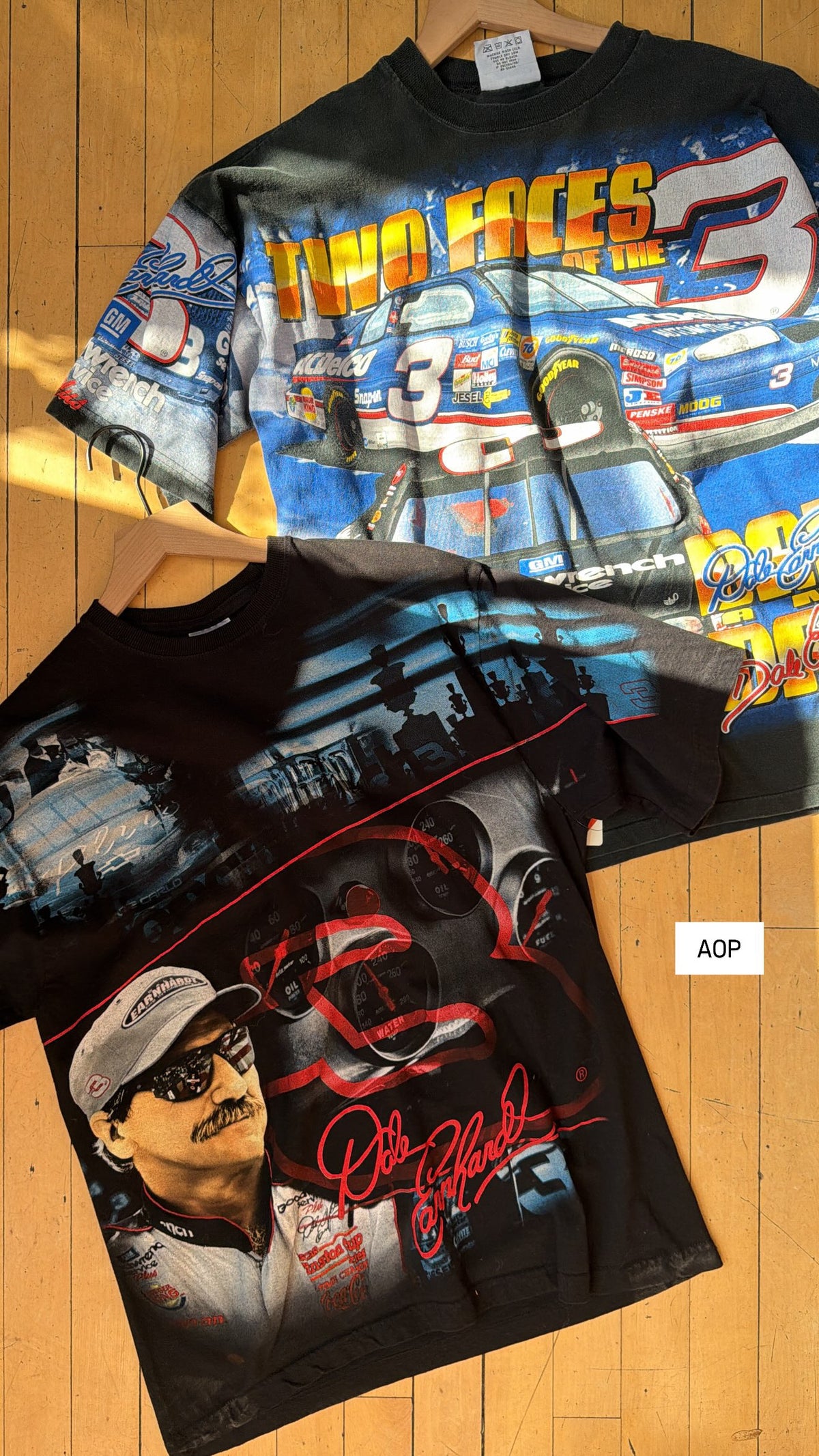 VINTAGE AOP DALE EARNHARDT SEVEN TIME NASCAR CHAMP TEE (L)