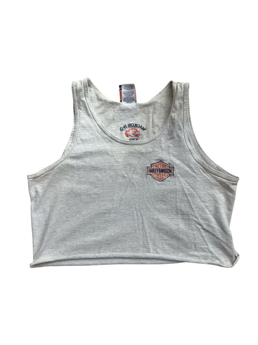 Y2K VINTAGE HARLEY DAVIDSON GREY EMB TANK (L)
