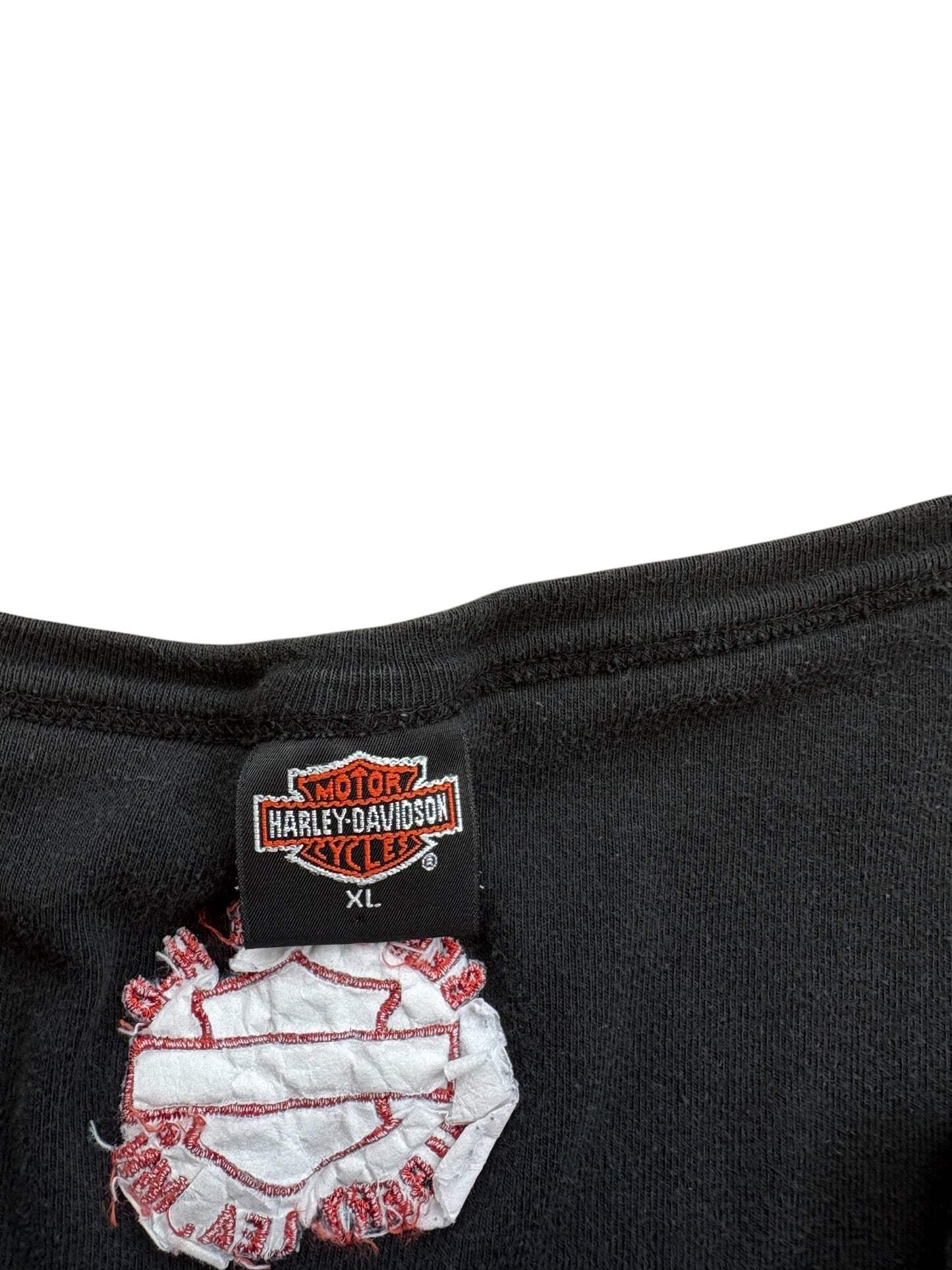 VINTAGE EMBROIDERED HARLEY DAVIDSON CONTRAST PANEL TANK (XL)