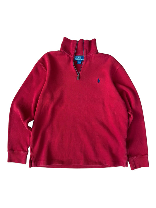 VINTAGE POLO RALPH LAUREN RED QUARTER ZIP (M)