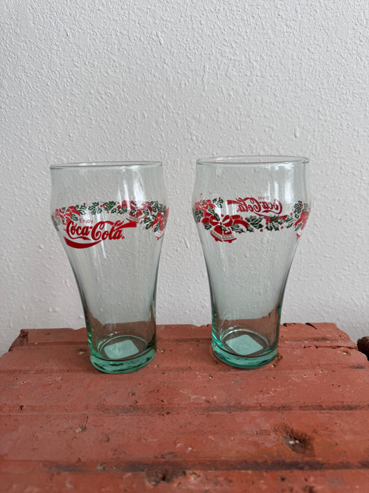 VINTAGE COCA COLA CHRISTMAS GLASS