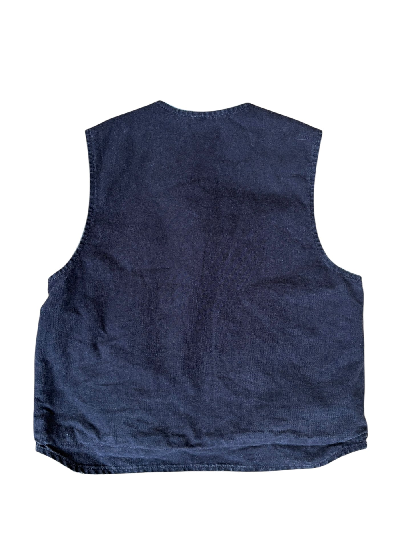 Y2K VINTAGE CARHARTT CANVAS SHERPA LINED VEST (XL)