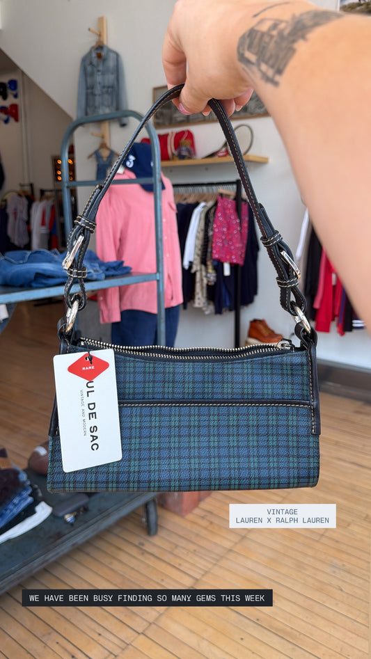 Y2K VINTAGE LAUREN RL SHOULDER TARTAN BAG