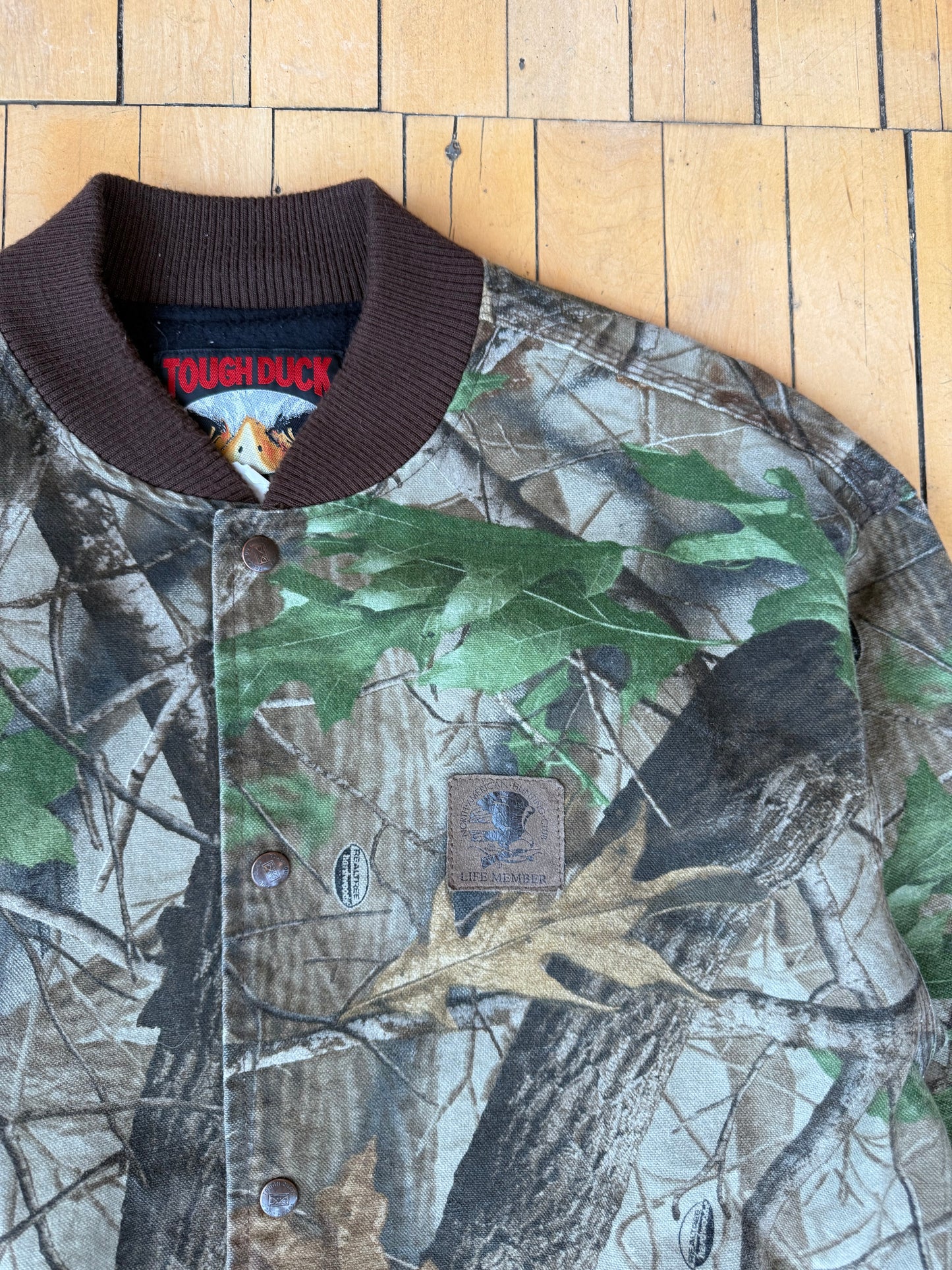 VINTAGE CAMO REALTREE TOUGH DUCK CANVAS JACKET (L)