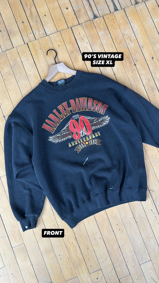 1992/1997 VINTAGE HARLEY DAVIDSON 90TH ANNIVERSARY CREW (XL)