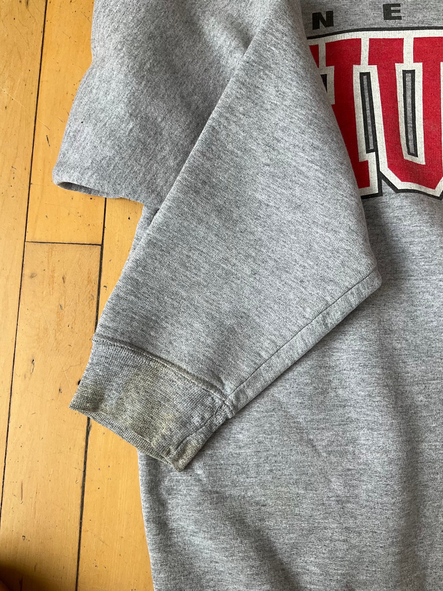 VINTAGE NE HUSKERS SPELLOUT STYLE CREW (XL)