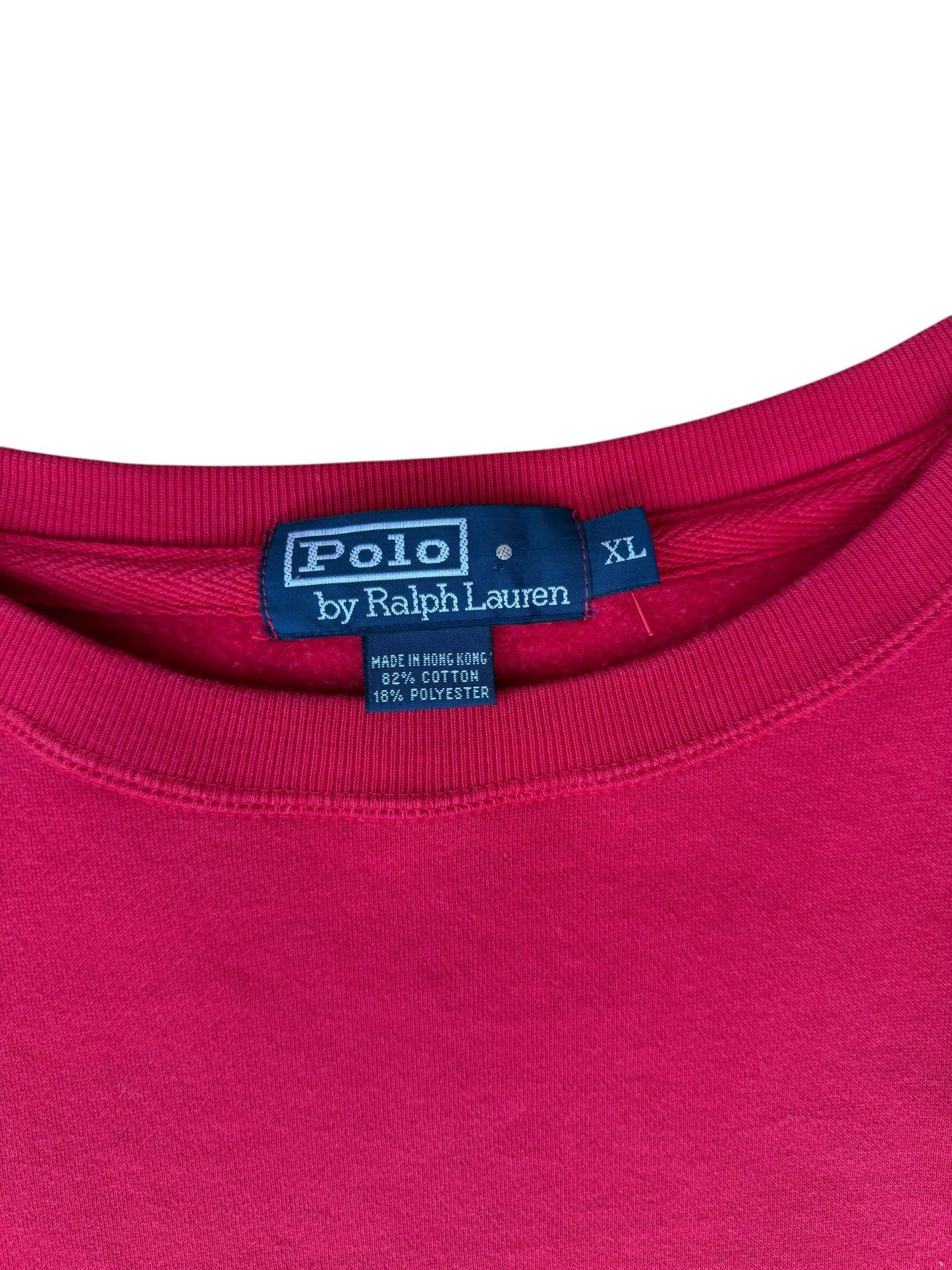 VINTAGE POLO EMBROIDERED LOGO CREW RED (XL)