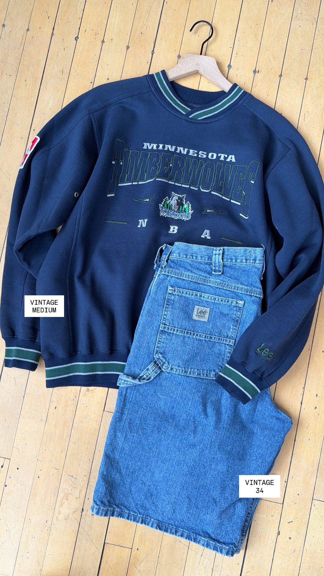 VINTAGE LEE SPORT MN TIMBERWOLVES EMB. CREW (M)