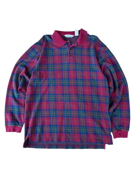 VINTAGE EDDIE BAUER LS POLO PLAID (XL)
