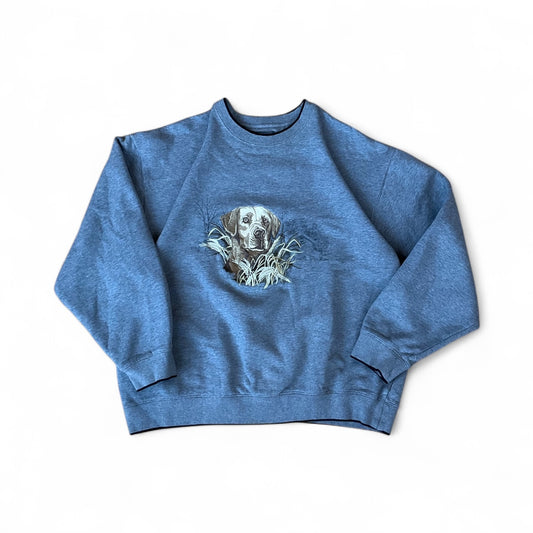 VINTAGE EMBROIDERED LAB CREWNECK (M)