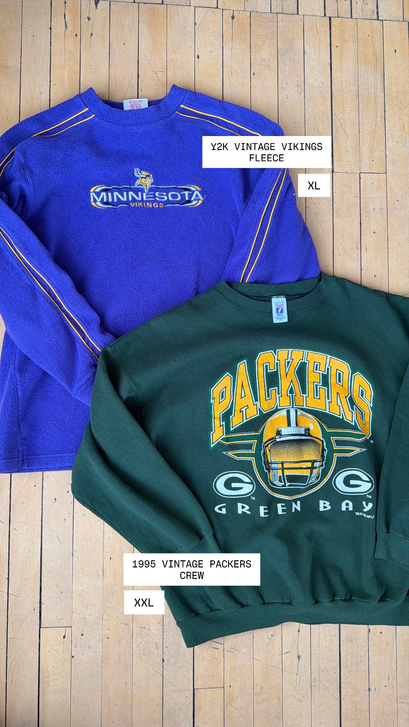 Y2K VINTAGE VIKINGS PULLOVER FLEECE (XL)