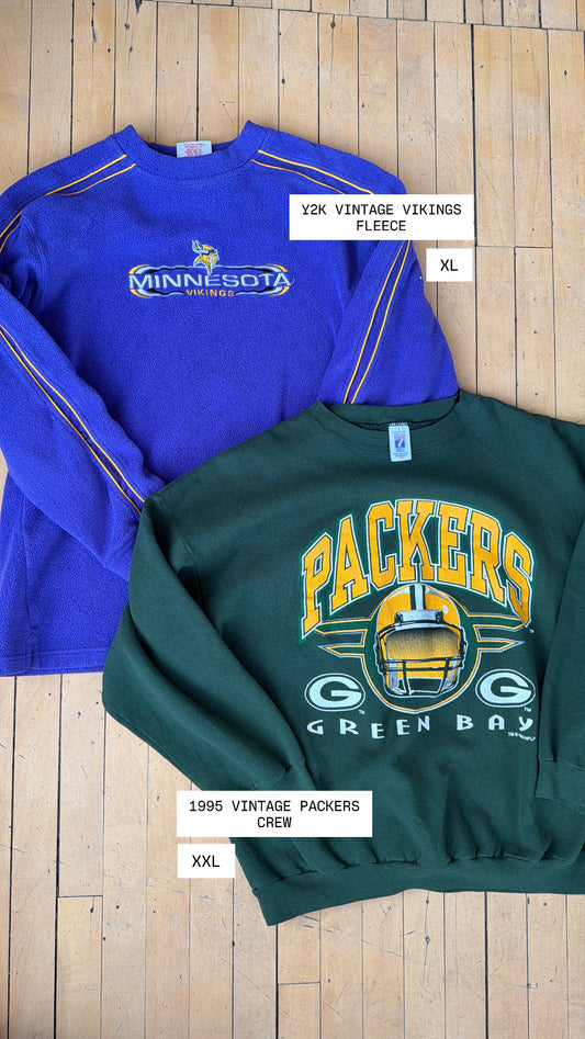 Y2K VINTAGE VIKINGS PULLOVER FLEECE (XL)