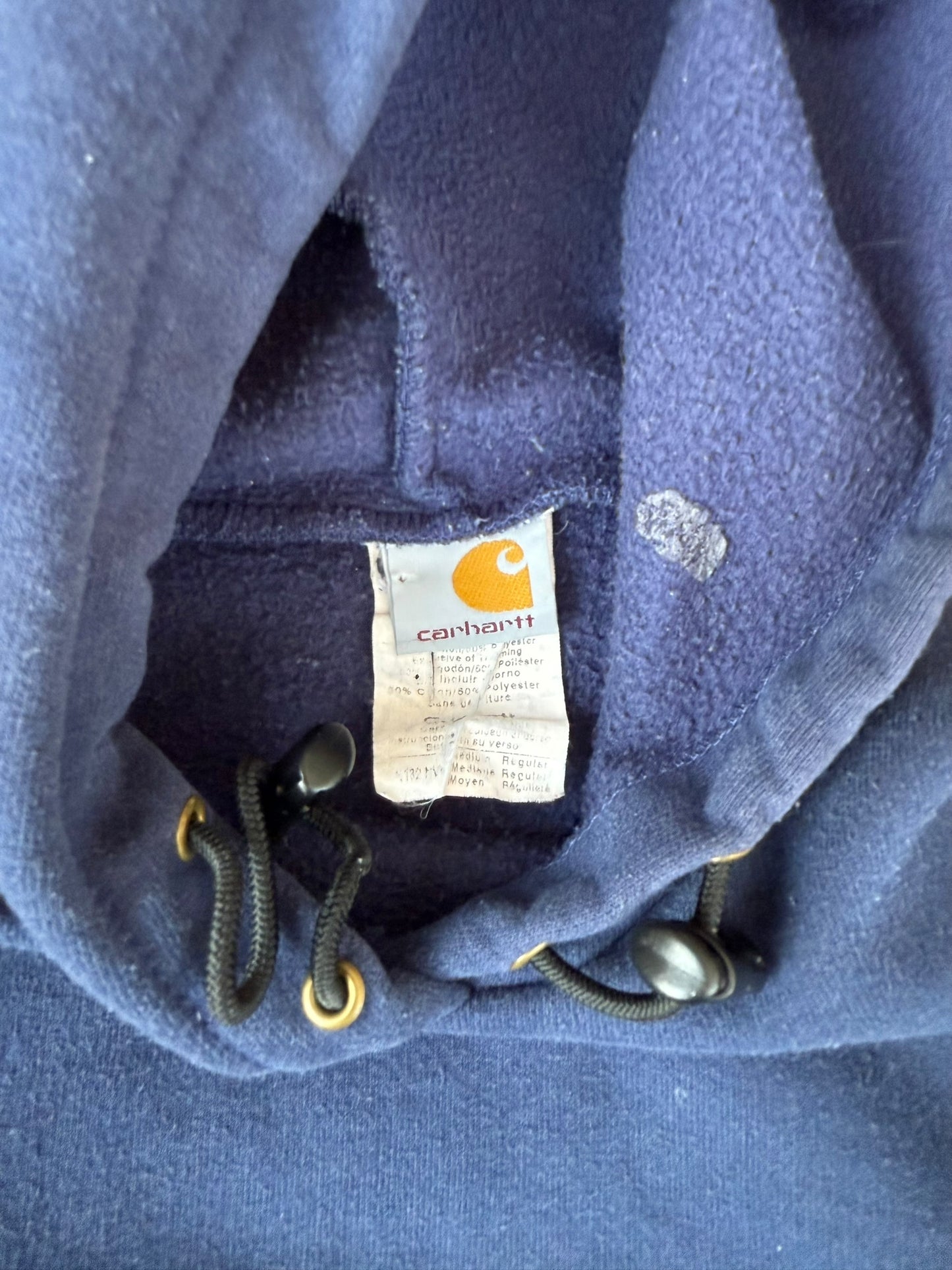 VINTAGE CARHARTT K132 NVY TOGGLE HOODIE (M)