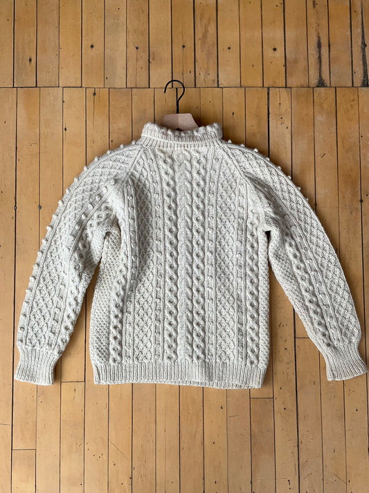 VINTAGE HAND-MADE IN IRELAND 100% WOOL TURTLENECK SWEATER (S/M)