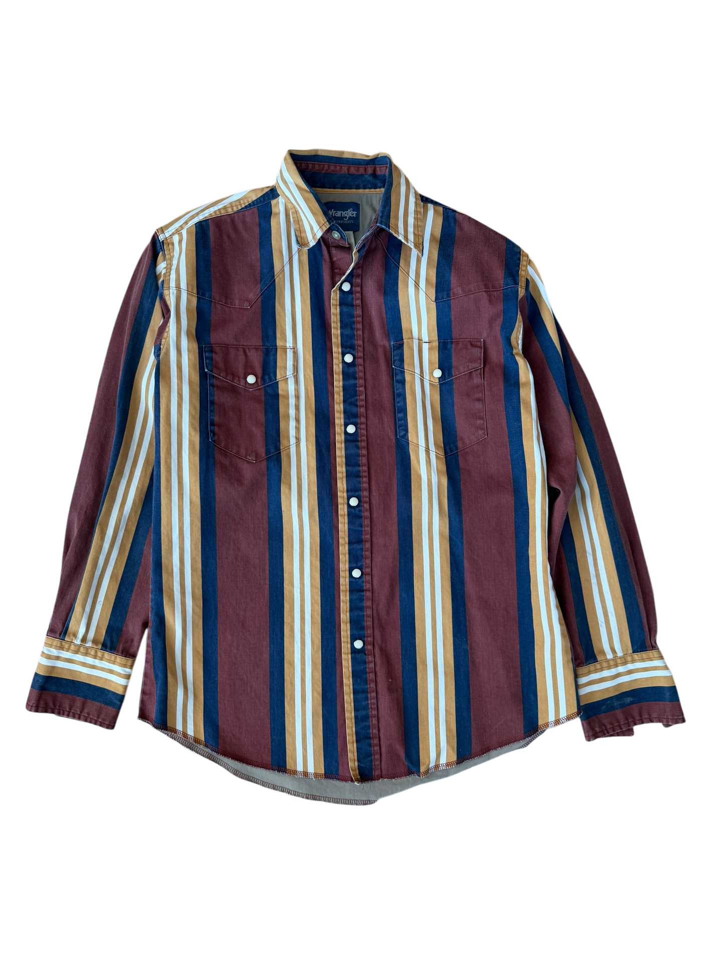 VINTAGE WRANGLER PEARL SNAP YELLOW STRIPE (M/L)