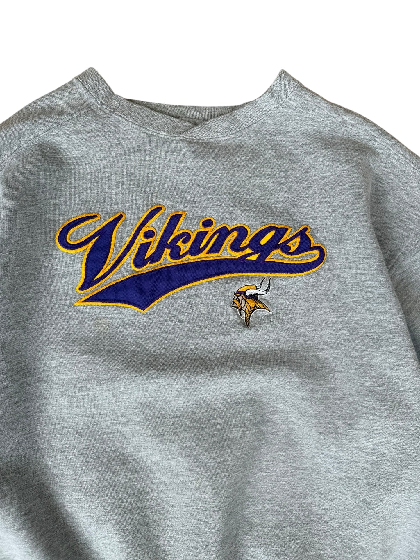 Y2K VINTAGE MN VIKINGS REEBOK PATCH CREW (XL)