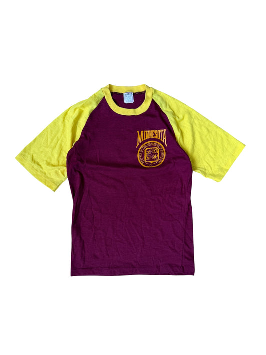 70'S VINTAGE UNIVERSITY OF MINNESOTA RAGLAN HALF SLEEVE (S)