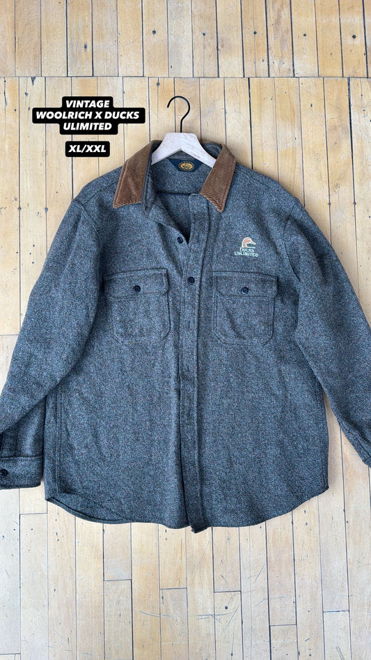 VINTAGE WOOLRICH X DUCKS UNLIMITED WOOL SHIRT JACKET (XL/XXL)