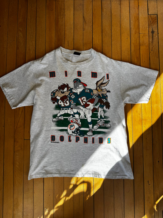 1993 VINTAGE LOONEY TUNES X MIAMI DOLPHINS TEE (XL)