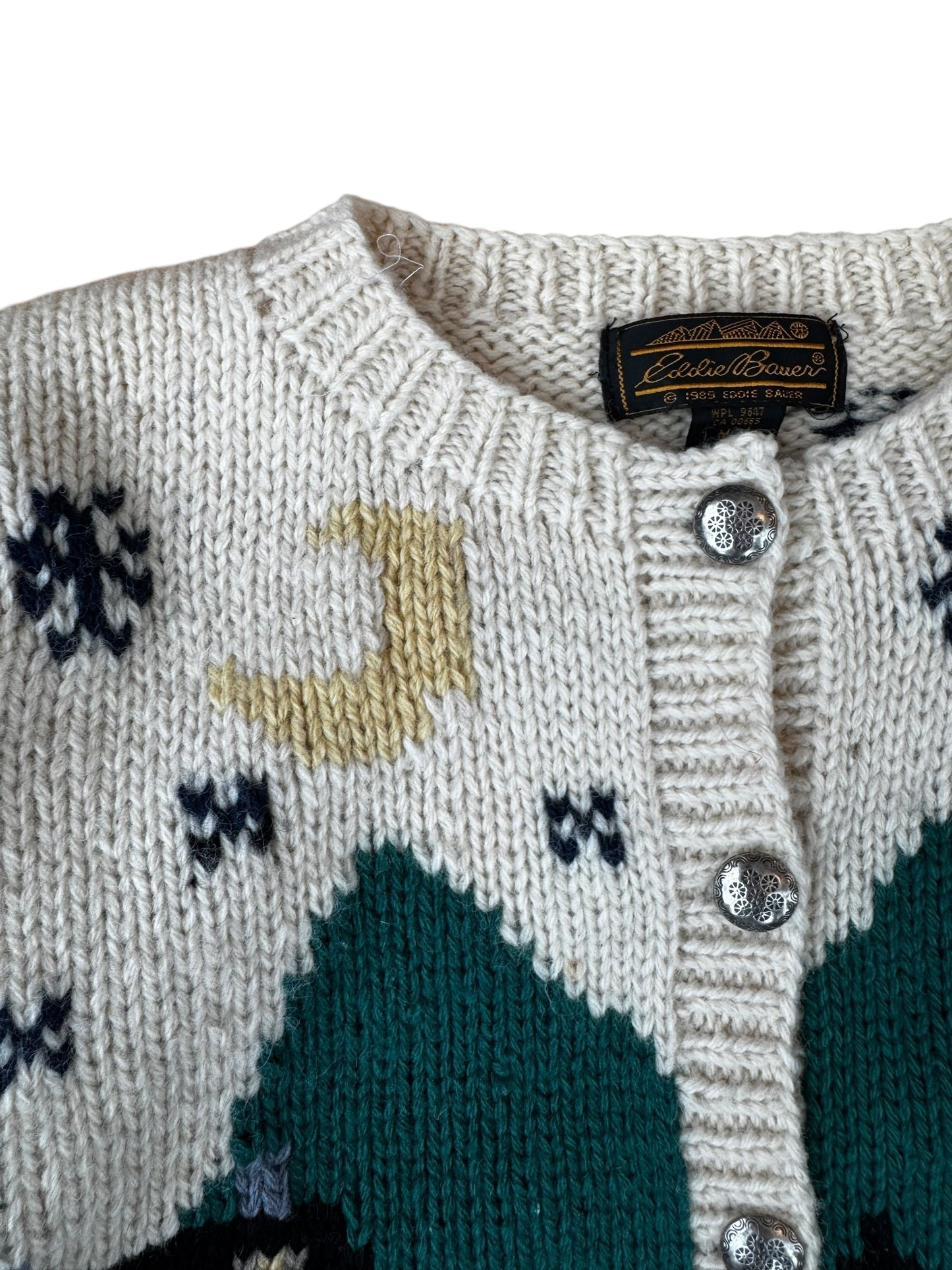 VINTAGE EDDIE BAUER CHRISTMAS WOOL CARDIGAN (M)