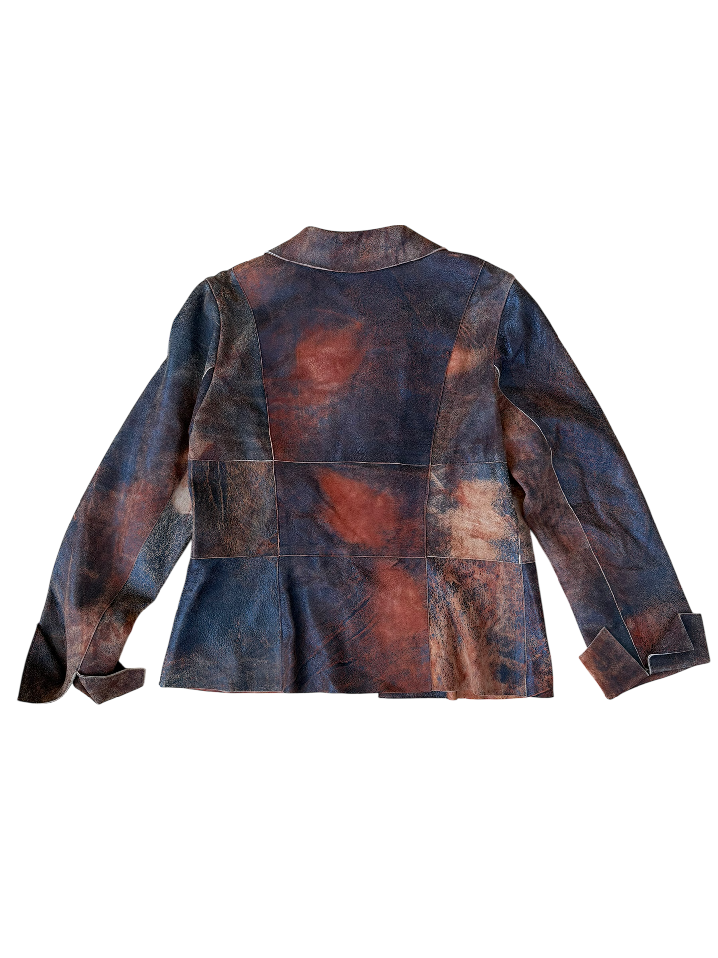 VINTAGE GENUINE LEATHER PATCHWORK JACKET (L)