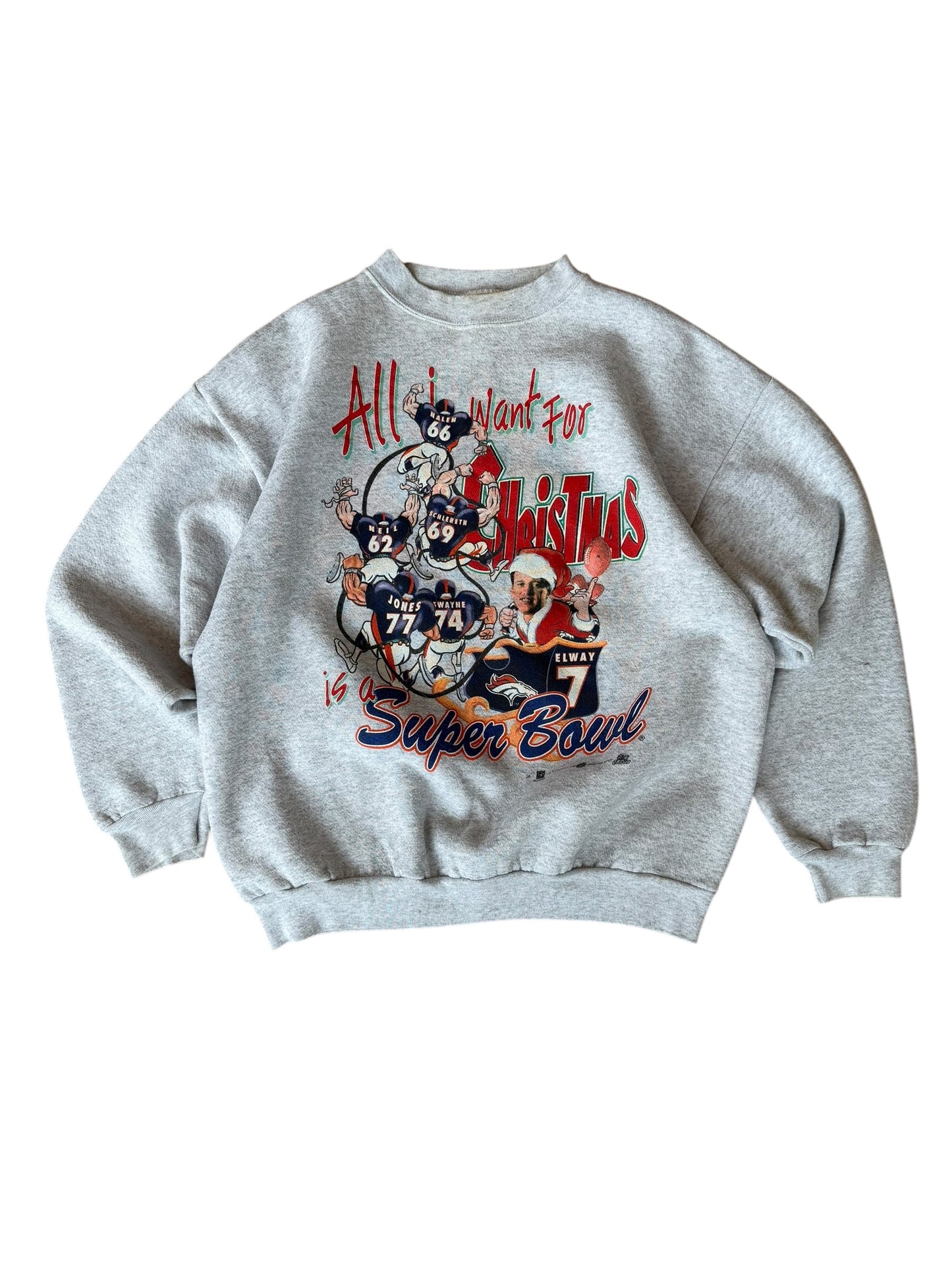 1996 VINTAGE CHRISTMAS BRONCOS CREW (L)