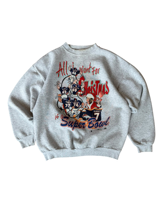 1996 VINTAGE CHRISTMAS BRONCOS CREW (L)