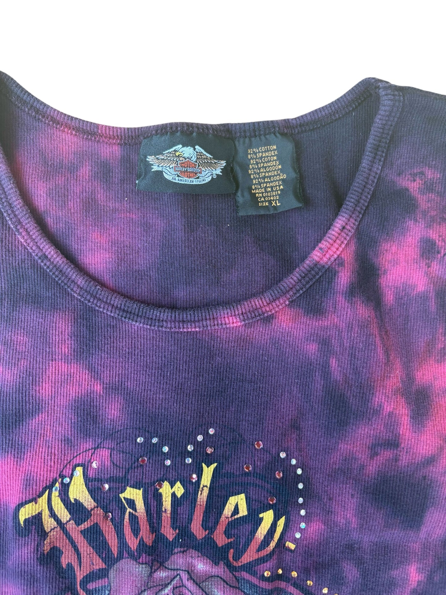 Y2K VINTAGE HARLEY DAVIDSON ROSE TANK (XL)