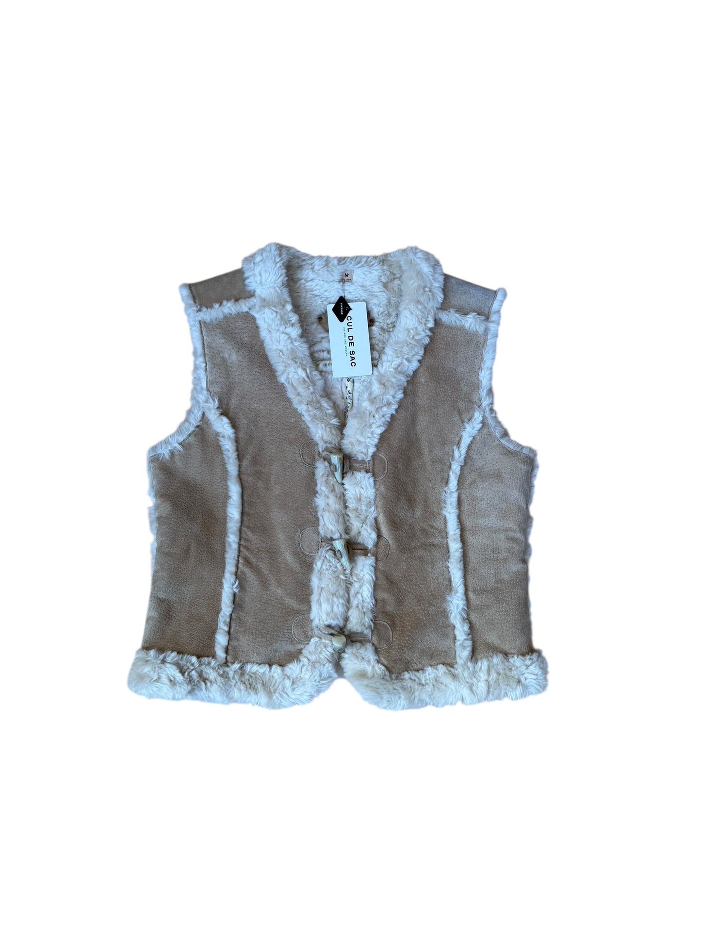 WILSON'S LEATHER SUEDE FUR TOGGLE VEST (M)