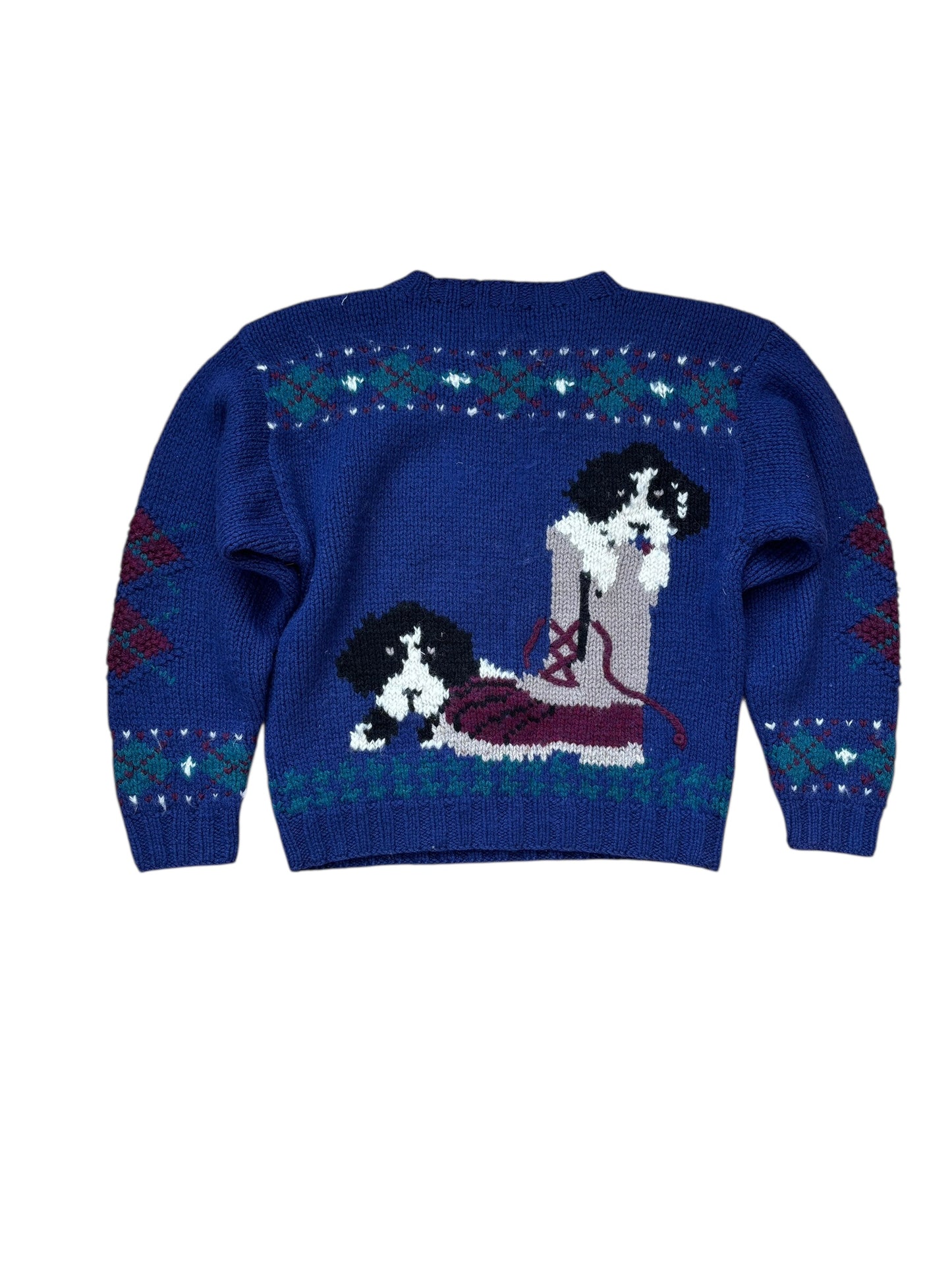 VINTAGE WOOLRICH WOMAN WOOL DOG + BEAN BOOT SWEATER (M)