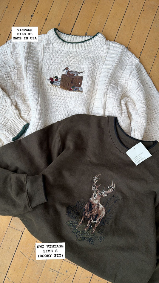 VINTAGE FIELD GUIDE DUCKS SWEATER (XL)