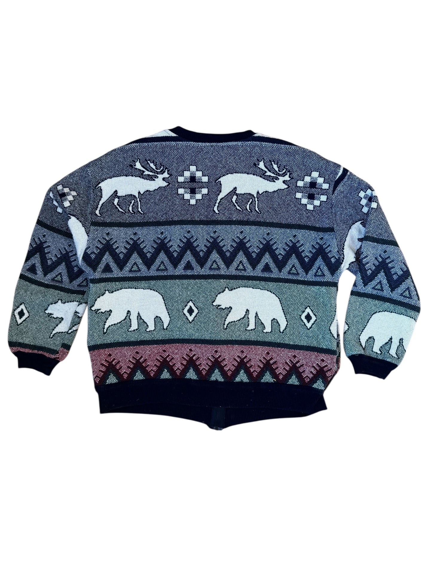 VINTAGE COTTON WILDLIFE PRINT BLANKET JACKET (L)