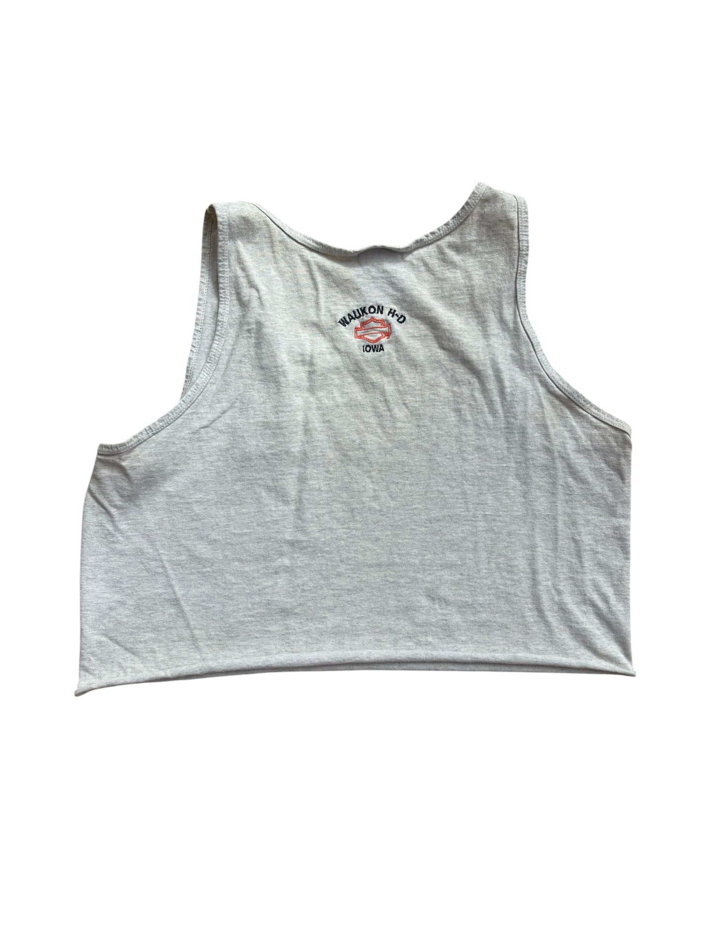 Y2K VINTAGE HARLEY DAVIDSON GREY EMB TANK (L)